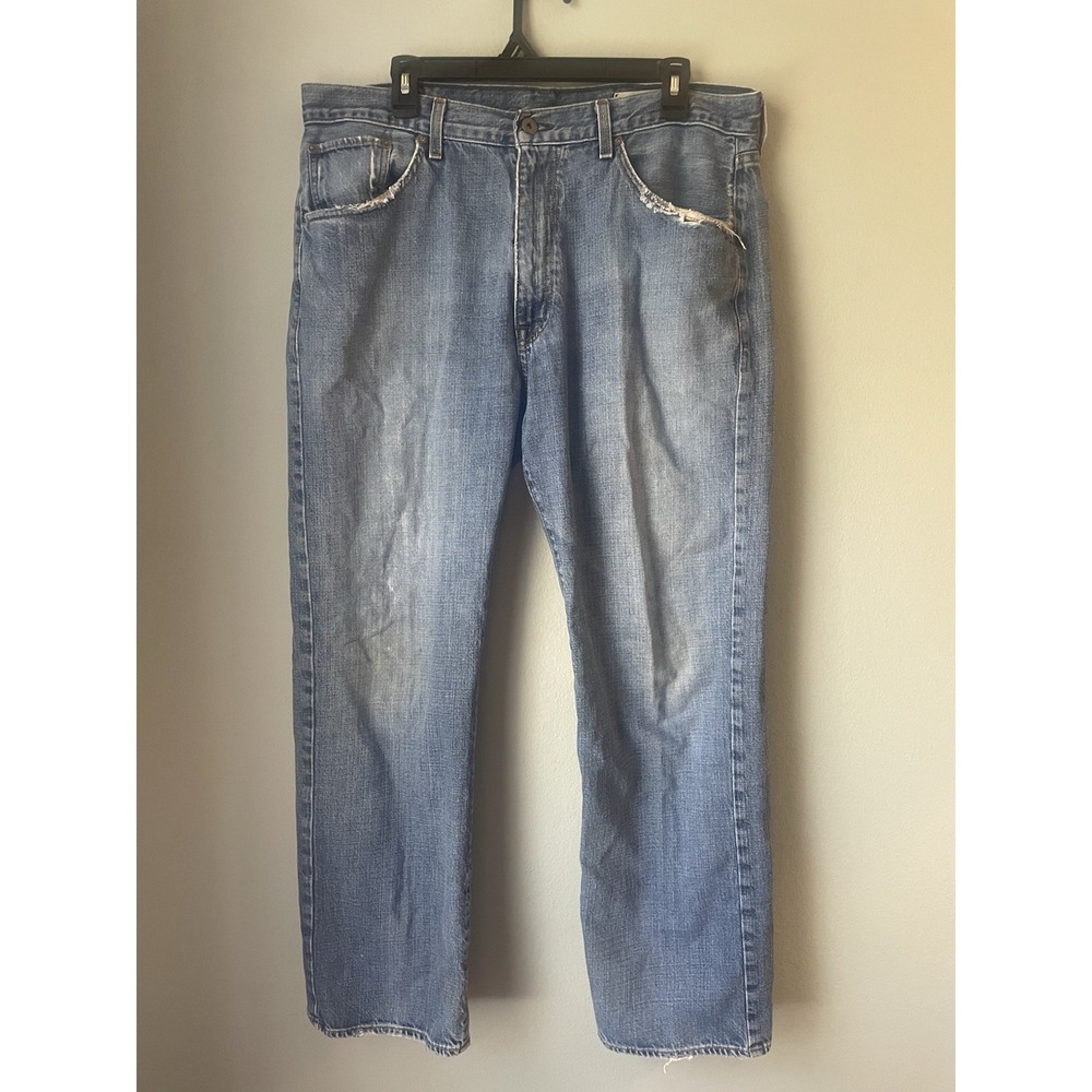 Ralph Lauren Ashmore Jeans Mens 36x30 Blue Straight Leg distressed